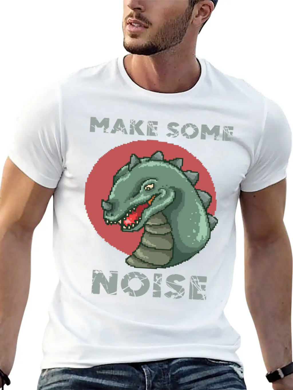 Dinosaur Noise Unisex Short Sleeve Soft Cotton T-Shirt – Casual Everyday Wear