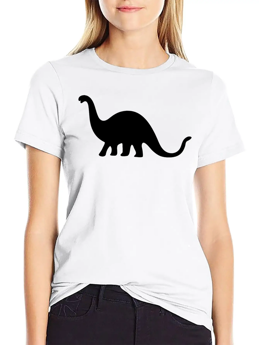 Dinosaur Vector Silhouette Essential Cotton Tee For Daily Outfits – Unisex Style