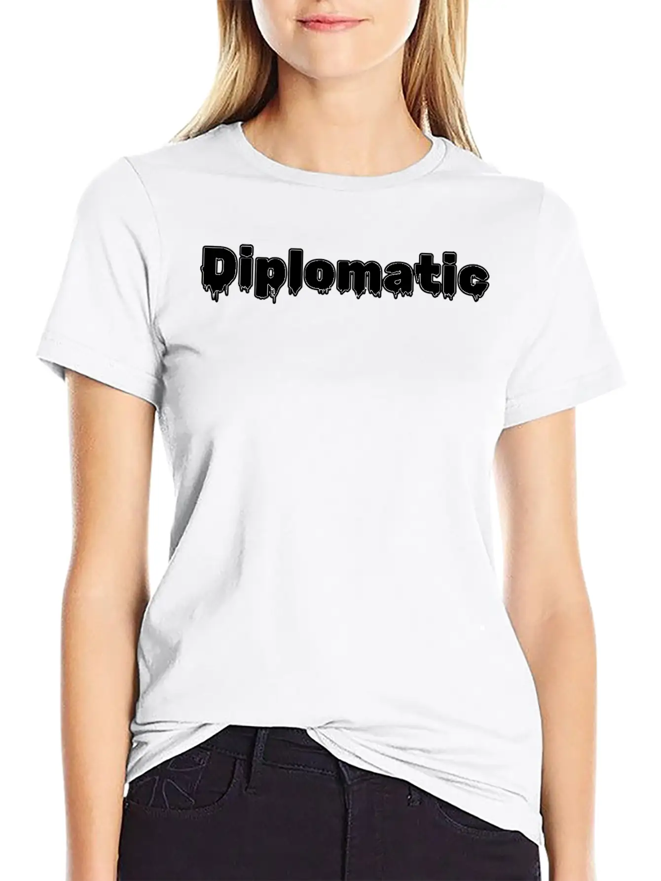 Diplomatic Typography Design Essential Cotton Tee For Daily Outfits – Unisex Style