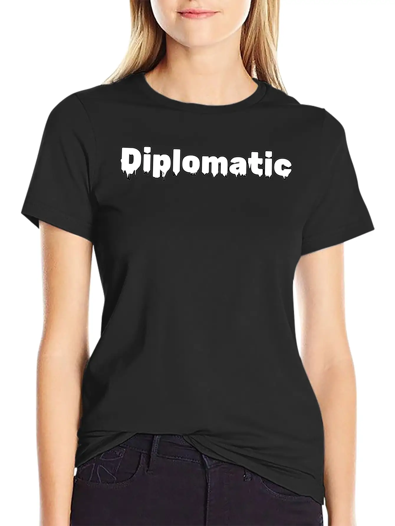 Diplomatic Typography Design Essential Cotton Tee For Daily Outfits – Unisex Style