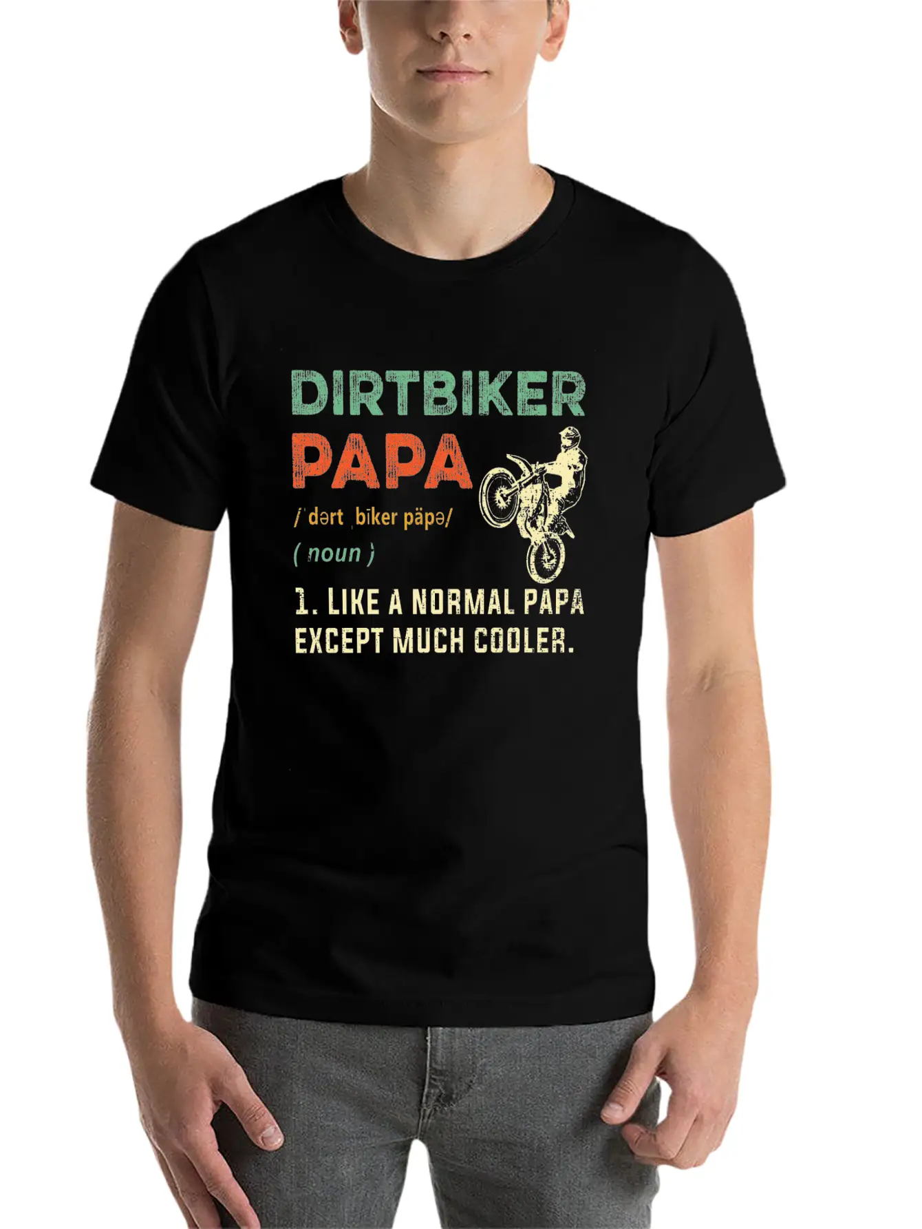 Dirt Biker Papa T Shirt Retro Dirt Biker Papa Defi Unisex Short Sleeve Soft Cotton T-Shirt – Casual Everyday Wear