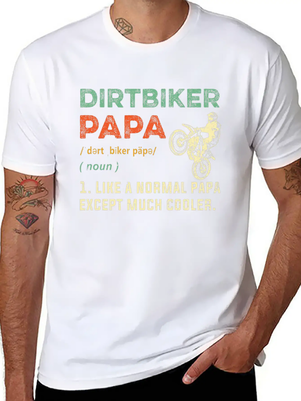 Dirt Biker Papa T Shirt Retro Dirt Biker Papa Defi Unisex Short Sleeve Soft Cotton T-Shirt – Casual Everyday Wear