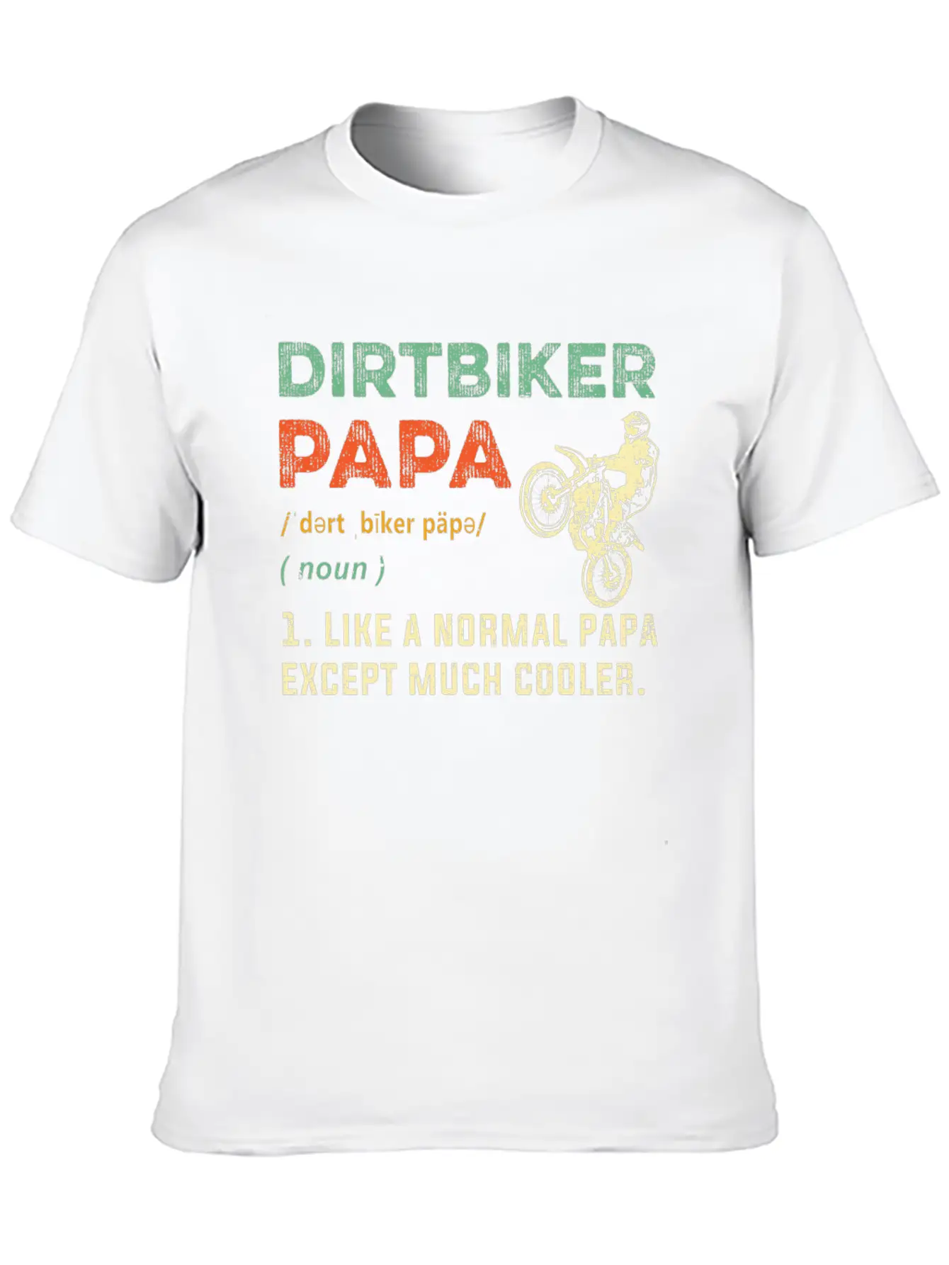 Dirt Biker Papa T Shirt Retro Dirt Biker Papa Defi Unisex Short Sleeve Soft Cotton T-Shirt – Casual Everyday Wear
