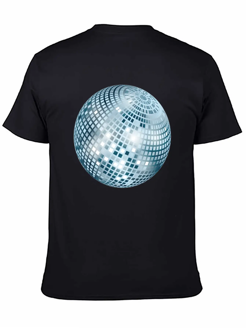 Disco Ball / Mirror Ball Glitter (Silver, PNG) Unisex Short Sleeve Soft Cotton T-Shirt – Casual Everyday Wear