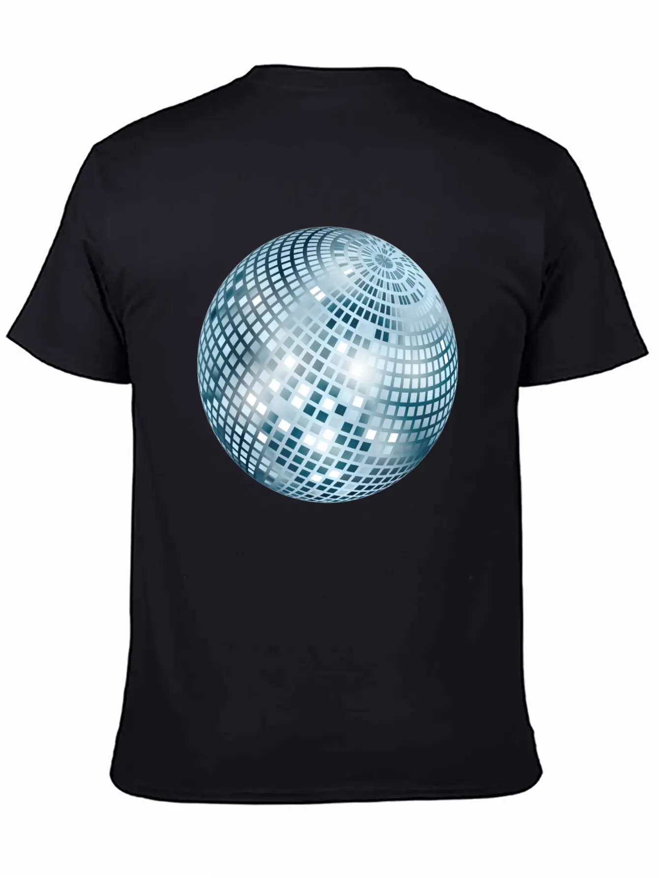 Disco Ball / Mirror Ball Glitter (Silver, PNG) Unisex Short Sleeve Soft Cotton T-Shirt – Casual Everyday Wear