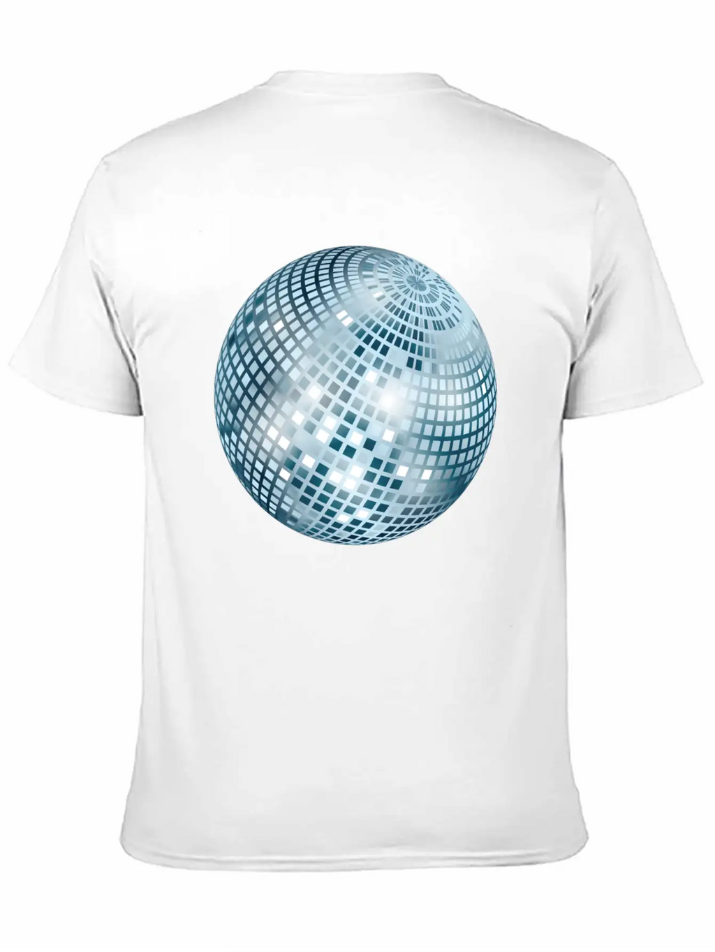 Disco Ball / Mirror Ball Glitter (Silver, PNG) Unisex Short Sleeve Soft Cotton T-Shirt – Casual Everyday Wear