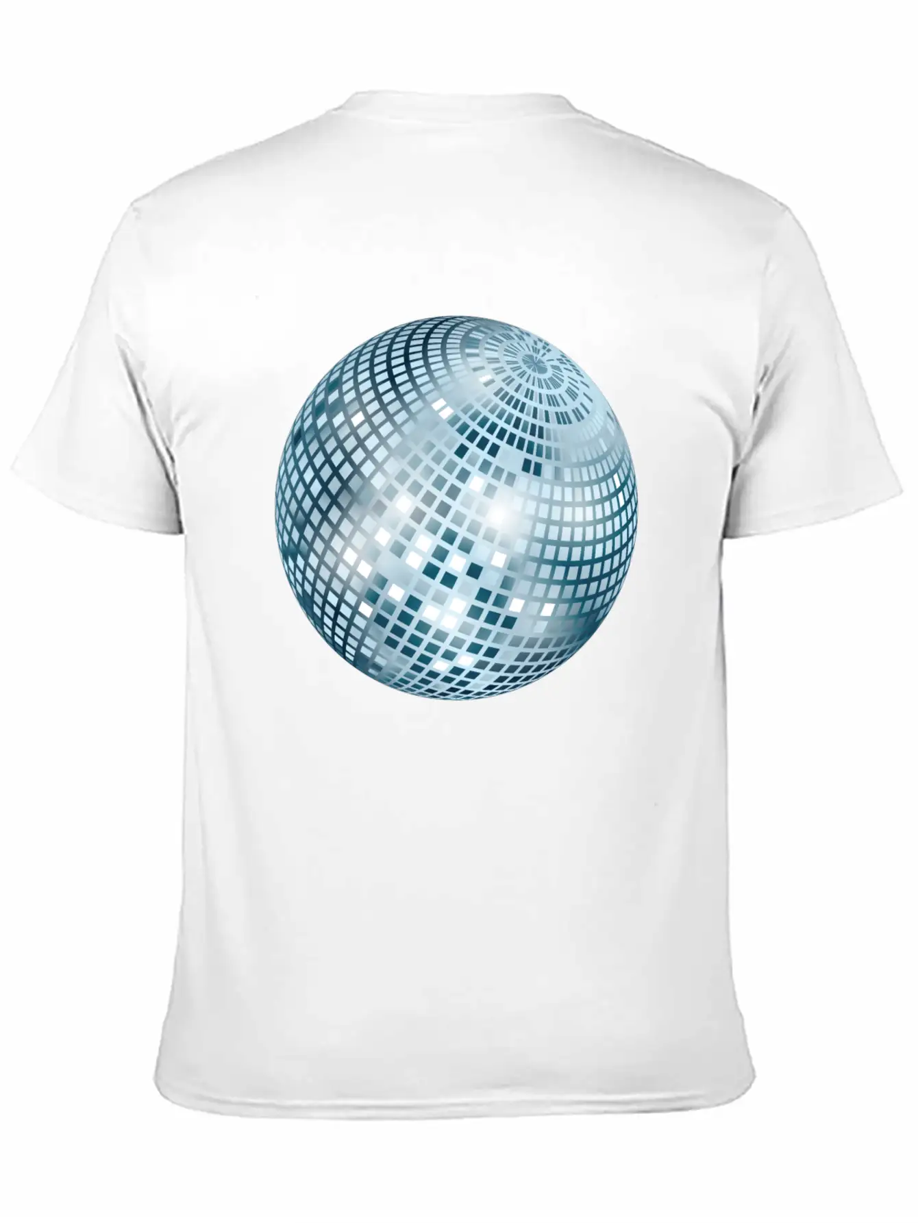 Disco Ball / Mirror Ball Glitter (Silver, PNG) Unisex Short Sleeve Soft Cotton T-Shirt – Casual Everyday Wear