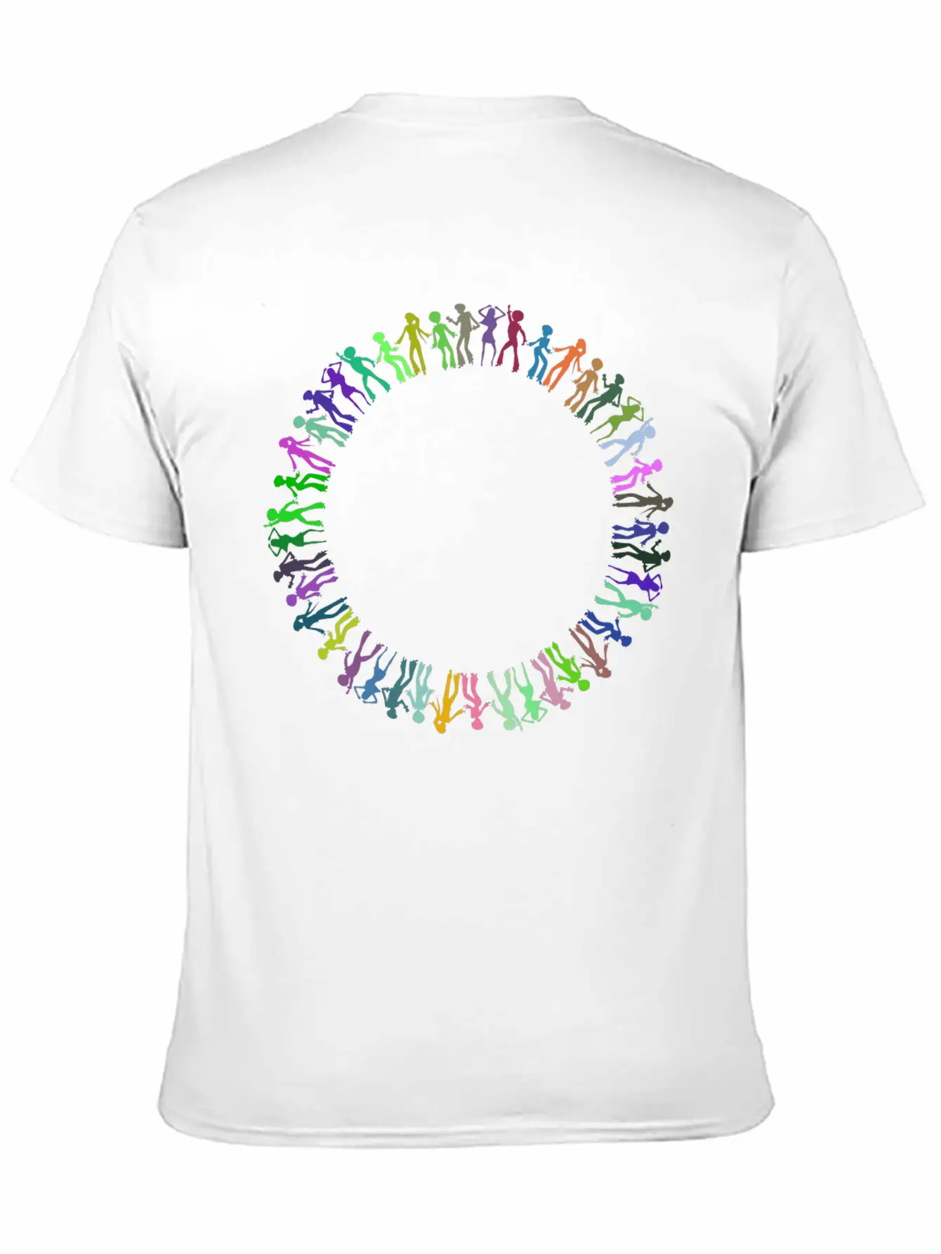 Disco Dancers Circle Prismatic Essential Cotton Tee For Daily Outfits – Unisex Style