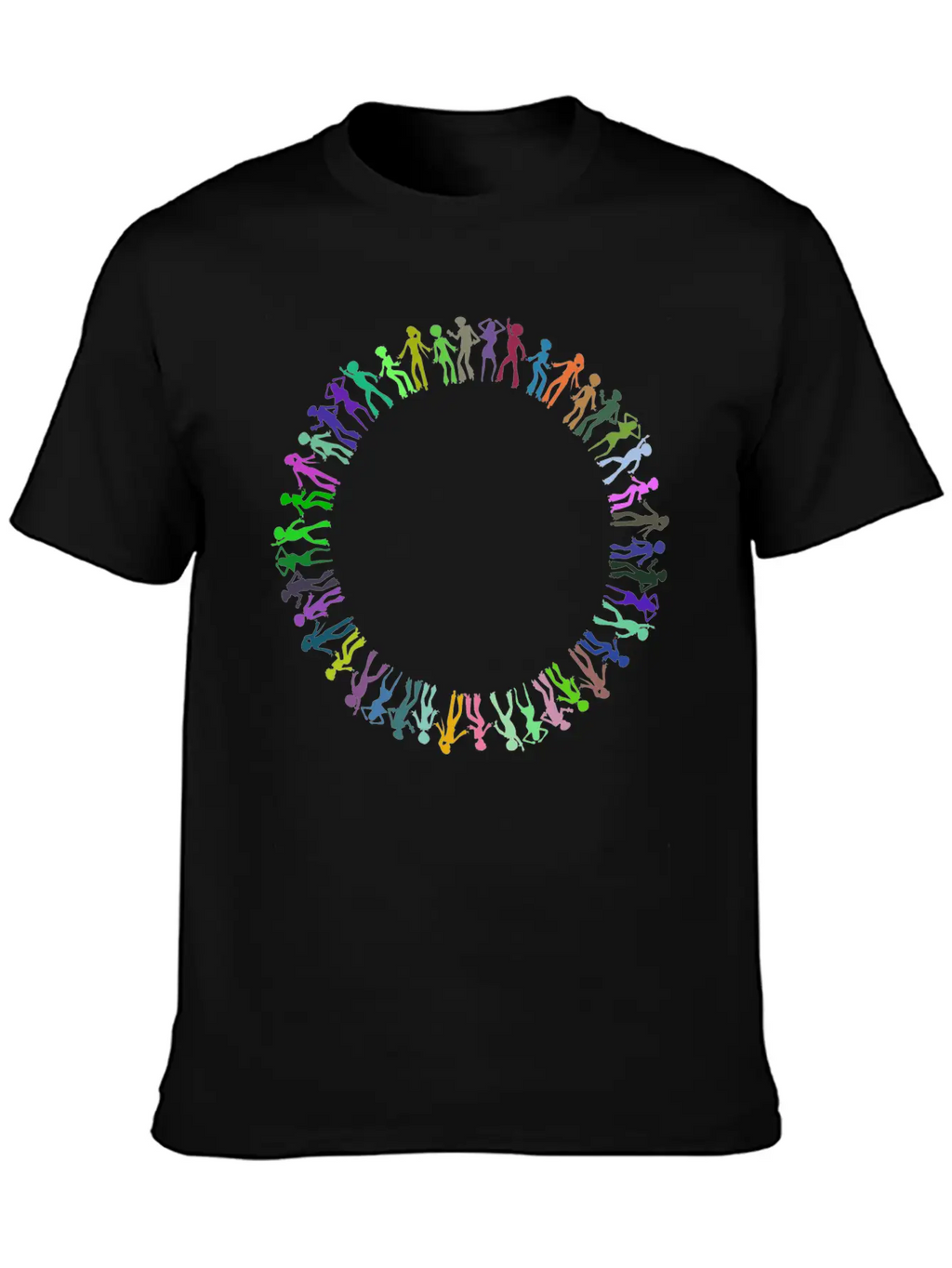 Disco Dancers Circle Prismatic Essential Cotton Tee For Daily Outfits – Unisex Style