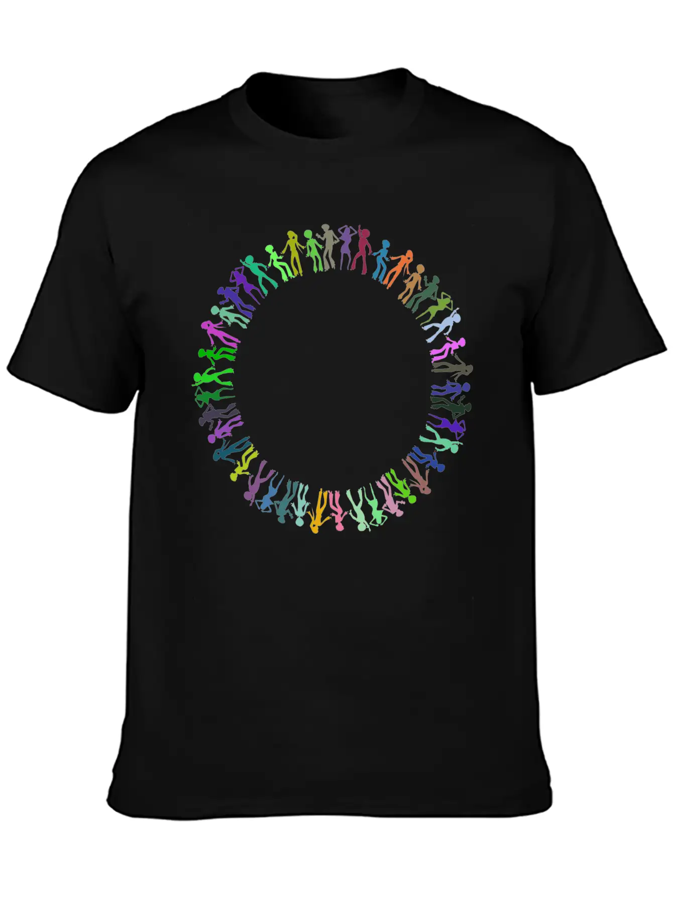 Disco Dancers Circle Prismatic Essential Cotton Tee For Daily Outfits – Unisex Style