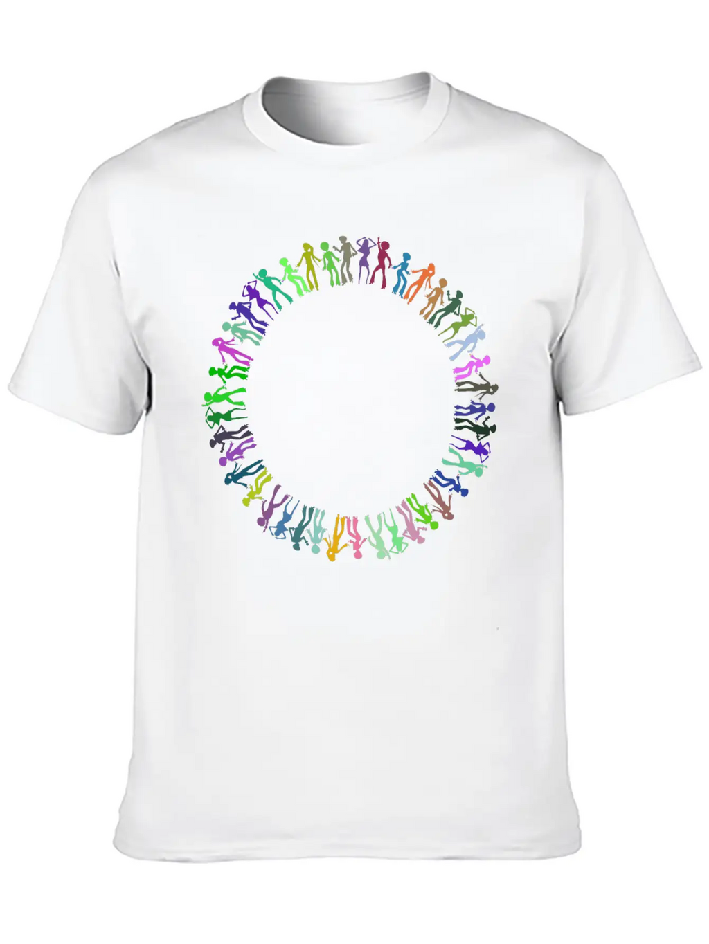 Disco Dancers Circle Prismatic Essential Cotton Tee For Daily Outfits – Unisex Style