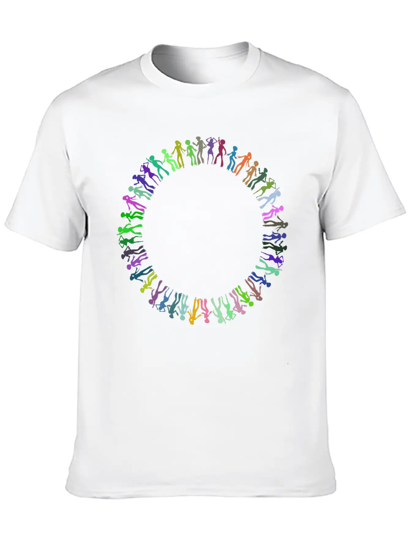 Disco Dancers Circle Prismatic Essential Cotton Tee For Daily Outfits – Unisex Style