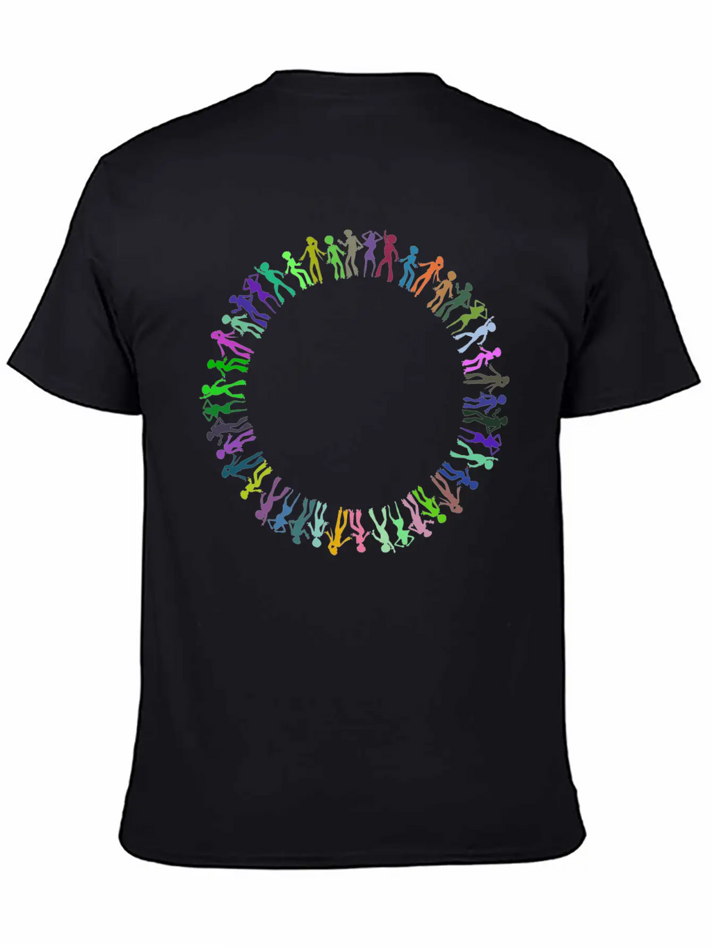 Disco Dancers Circle Prismatic Essential Cotton Tee For Daily Outfits – Unisex Style