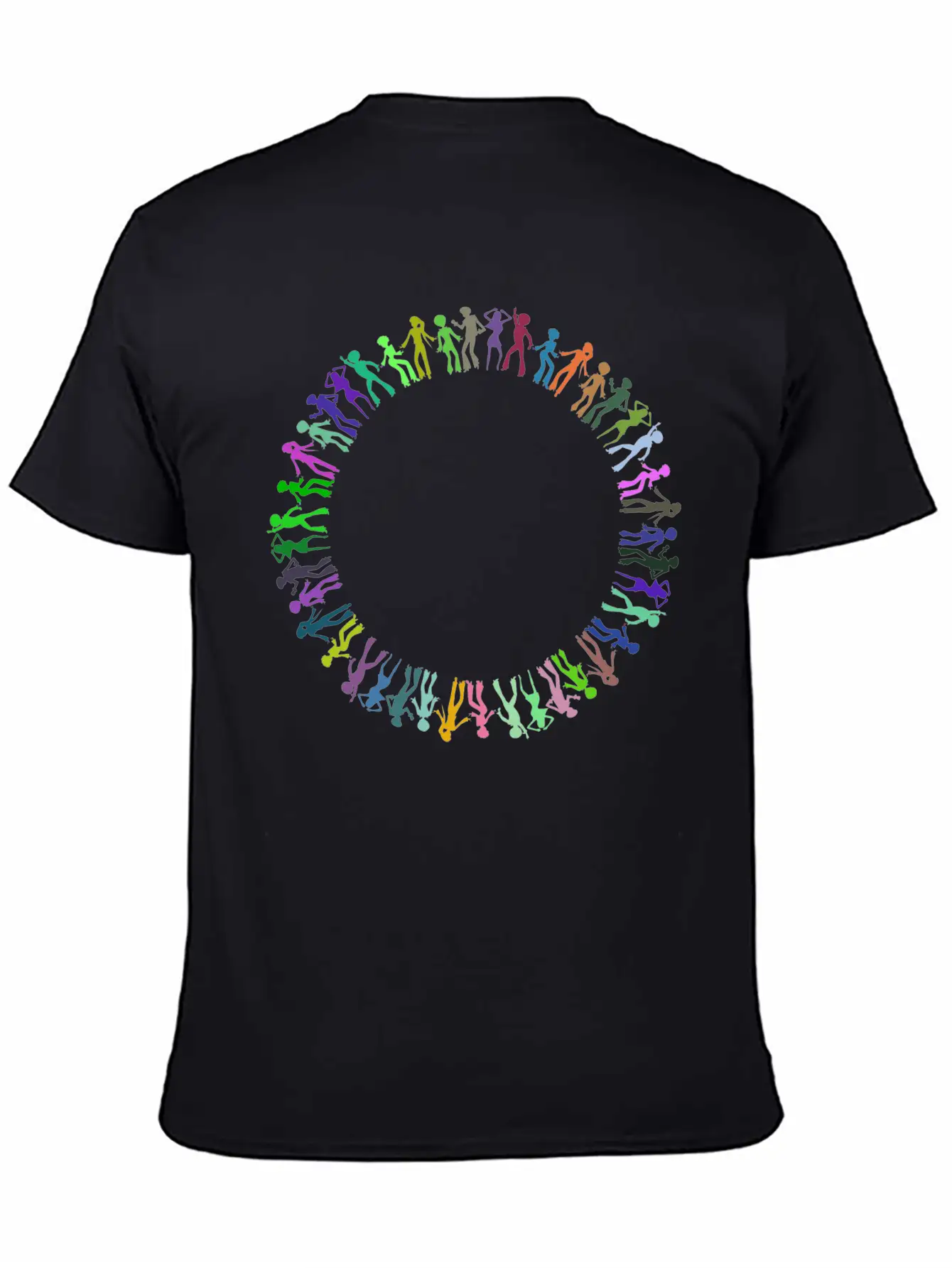 Disco Dancers Circle Prismatic Essential Cotton Tee For Daily Outfits – Unisex Style