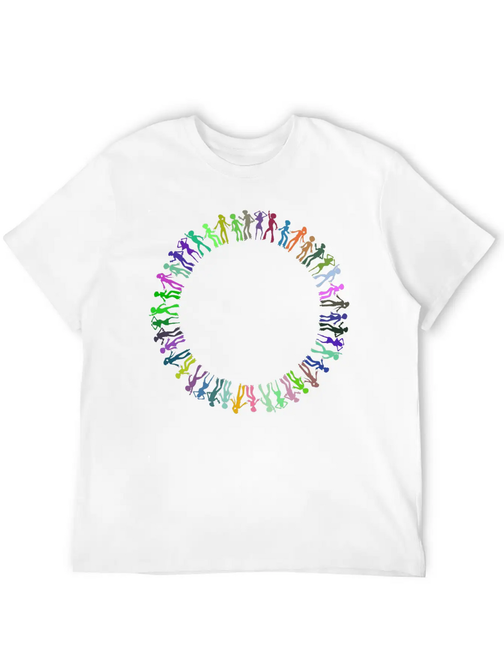 Disco Dancers Circle Prismatic Essential Cotton Tee For Daily Outfits – Unisex Style