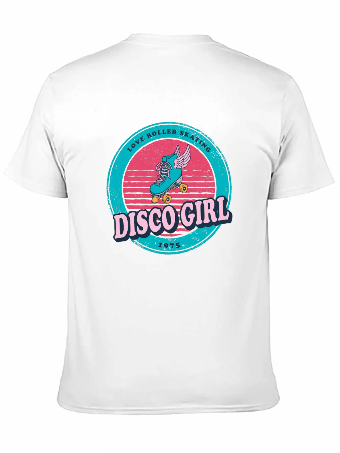 Disco Girl Roller Skate Design Vintage / Gift Unisex Casual T-Shirt – Clean Design For Daily Comfort