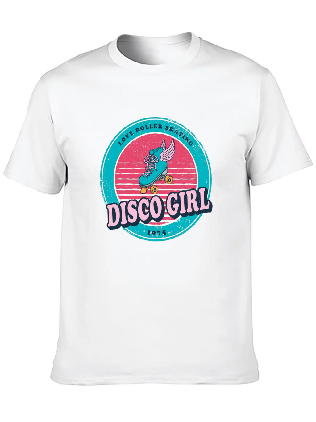 Disco Girl Roller Skate Design Vintage / Gift Unisex Casual T-Shirt – Clean Design For Daily Comfort