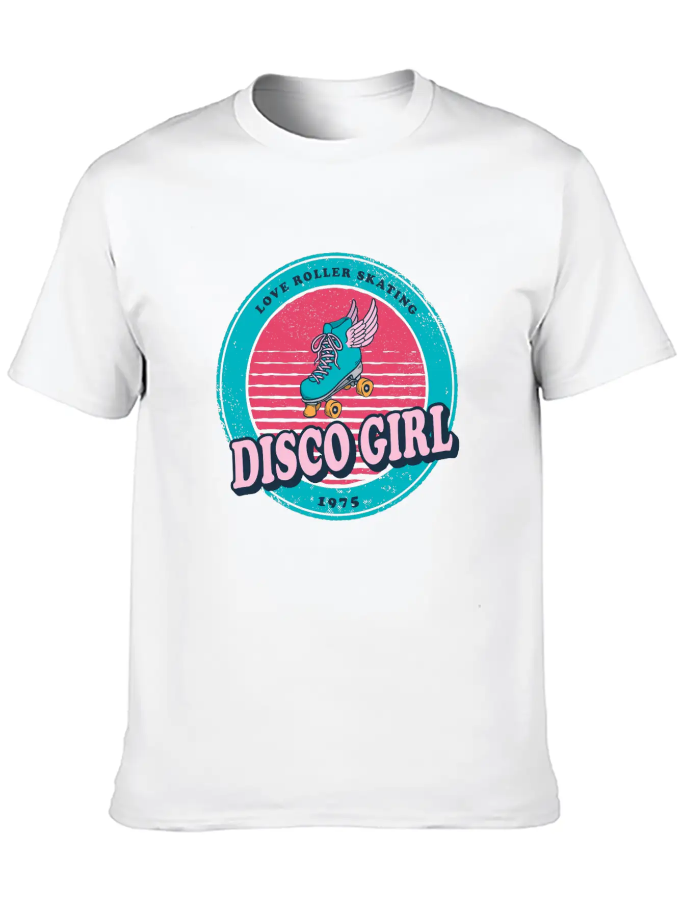 Disco Girl Roller Skate Design Vintage / Gift Unisex Casual T-Shirt – Clean Design For Daily Comfort