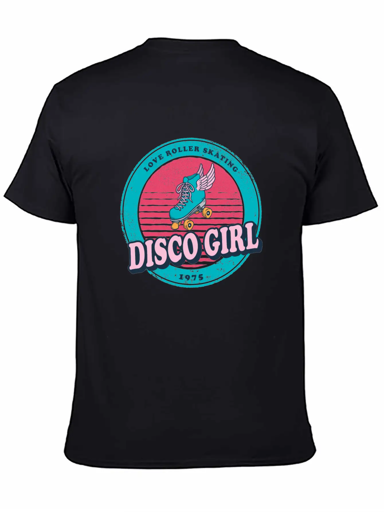 Disco Girl Roller Skate Design Vintage / Gift Unisex Casual T-Shirt – Clean Design For Daily Comfort