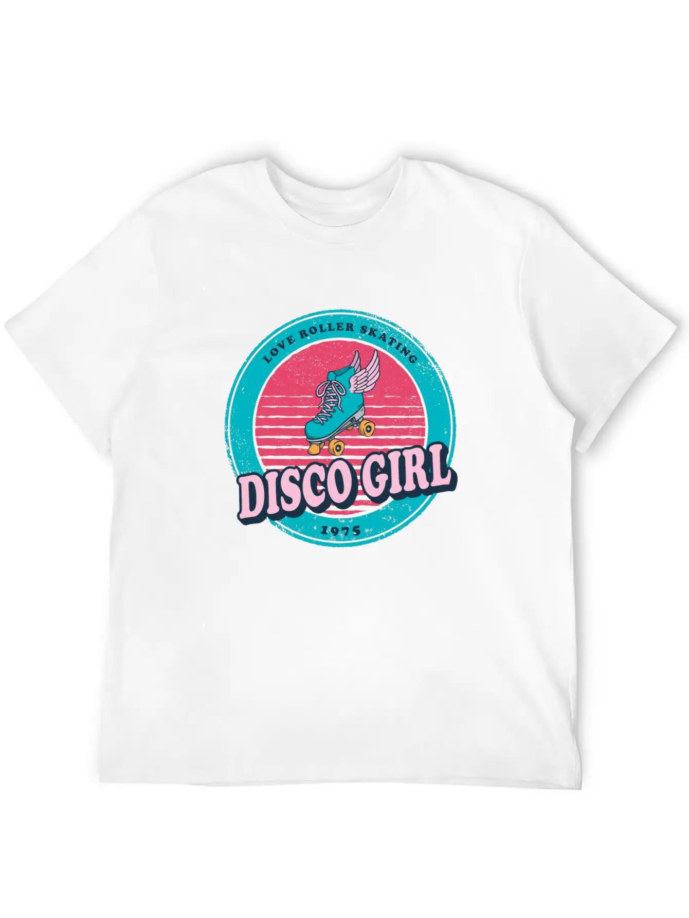 Disco Girl Roller Skate Design Vintage / Gift Unisex Casual T-Shirt – Clean Design For Daily Comfort