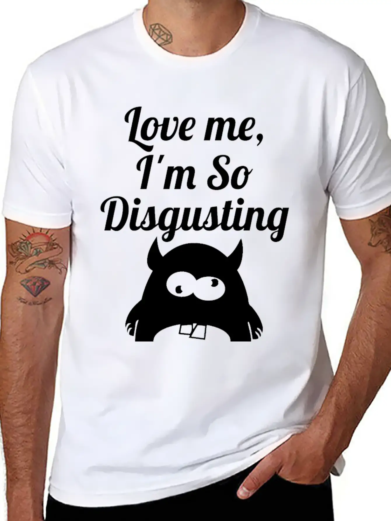 Disgusting Wite Essential Cotton Tee For Daily Outfits – Unisex Style