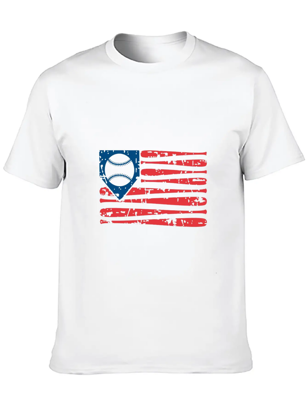 Distressed Baseball Flag Unisex Casual T-Shirt – Clean Design For Daily Comfort