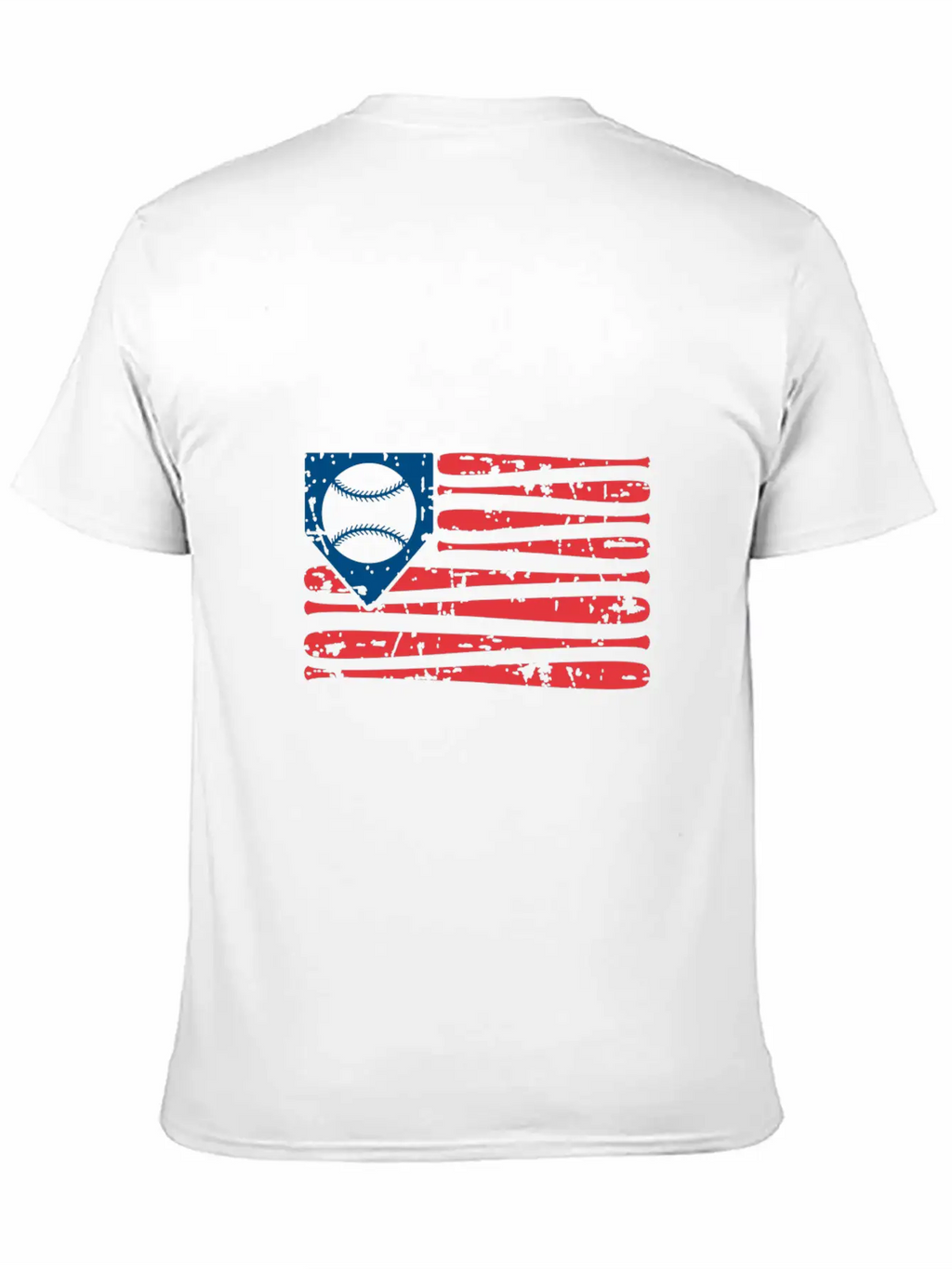 Distressed Baseball Flag Unisex Casual T-Shirt – Clean Design For Daily Comfort