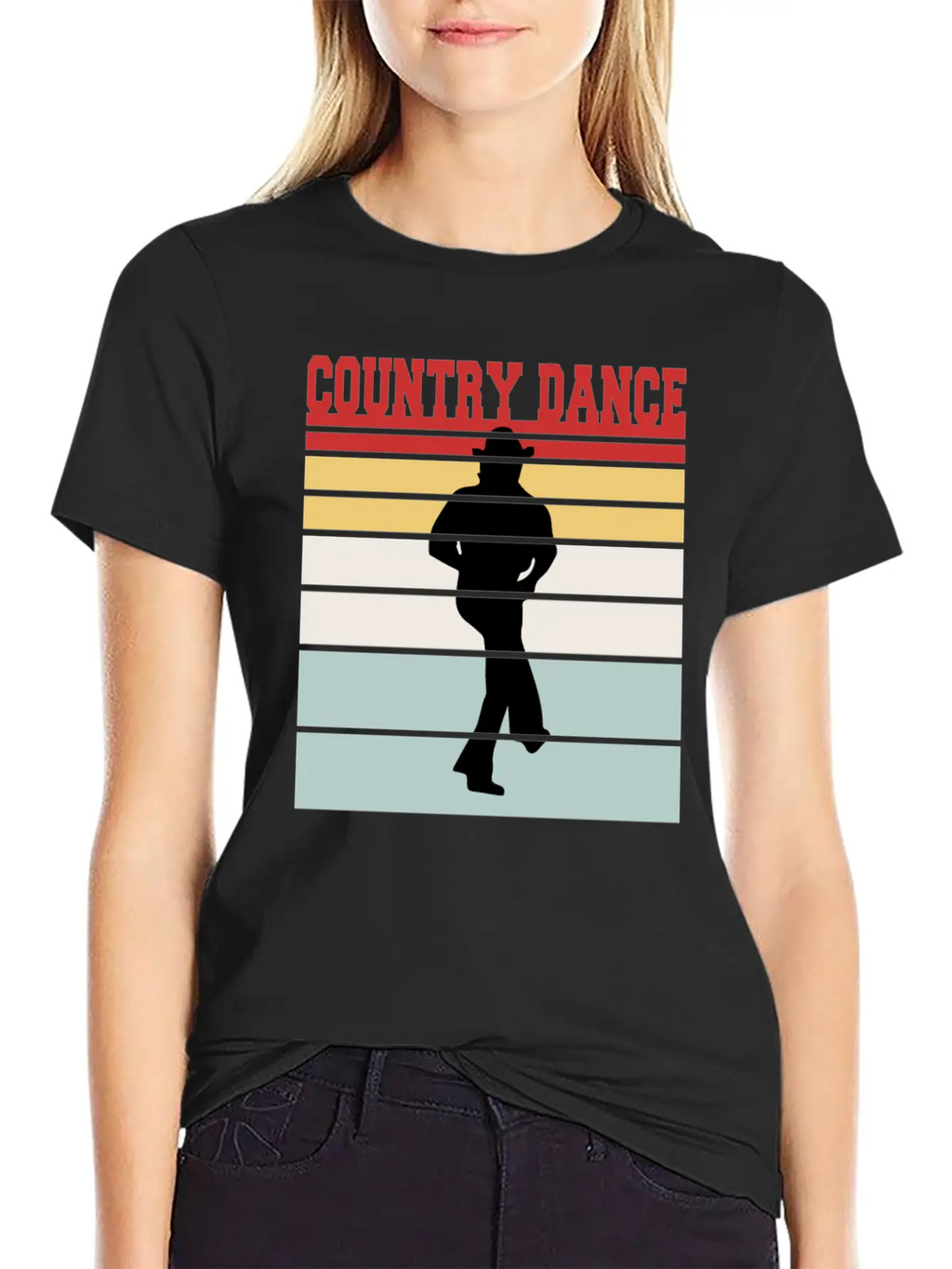 Distressed Country Dance Team Tshirt Unisex Short Sleeve Soft Cotton T-Shirt – Casual Everyday Wear
