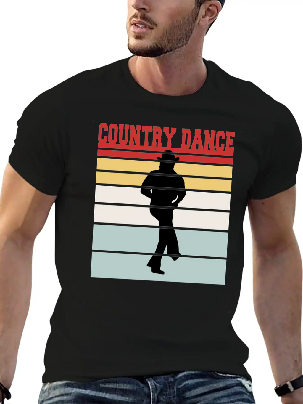 Distressed Country Dance Team Tshirt Unisex Short Sleeve Soft Cotton T-Shirt – Casual Everyday Wear