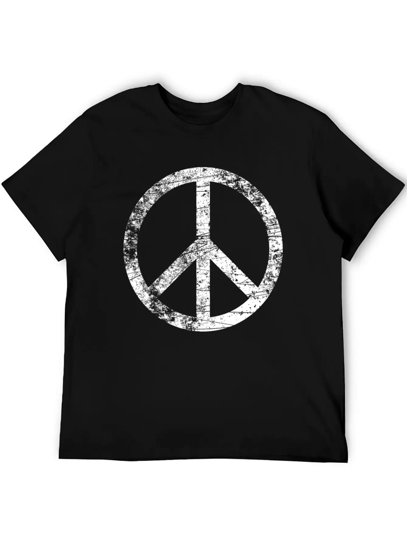Distressed Peace Sign Retro Vintage Peace Symbol Casual Graphic T-Shirt – Simple And Comfortable Daily Wear