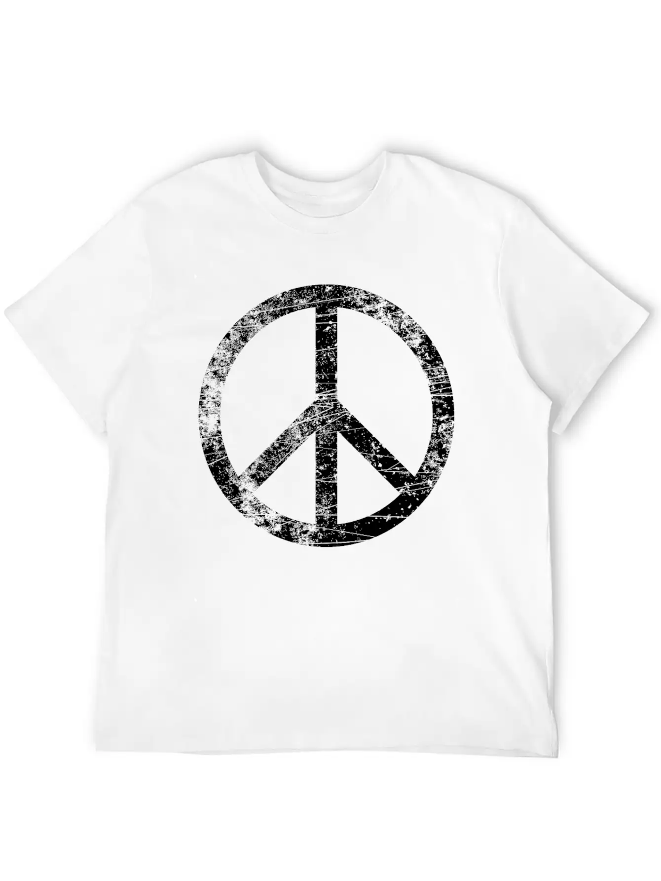Distressed Peace Sign Retro Vintage Peace Symbol Casual Graphic T-Shirt – Simple And Comfortable Daily Wear