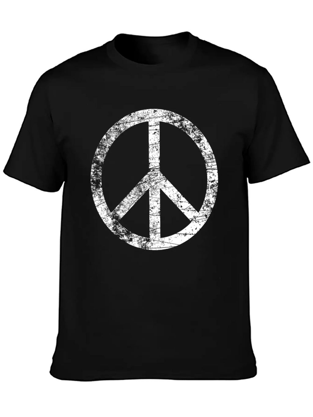 Distressed Peace Sign Retro Vintage Peace Symbol Casual Graphic T-Shirt – Simple And Comfortable Daily Wear