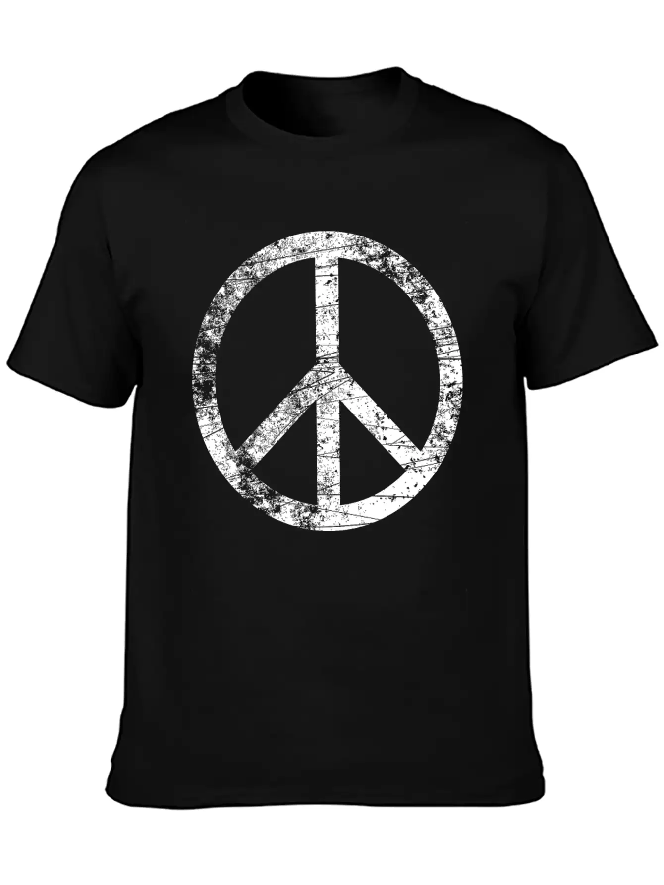 Distressed Peace Sign Retro Vintage Peace Symbol Casual Graphic T-Shirt – Simple And Comfortable Daily Wear
