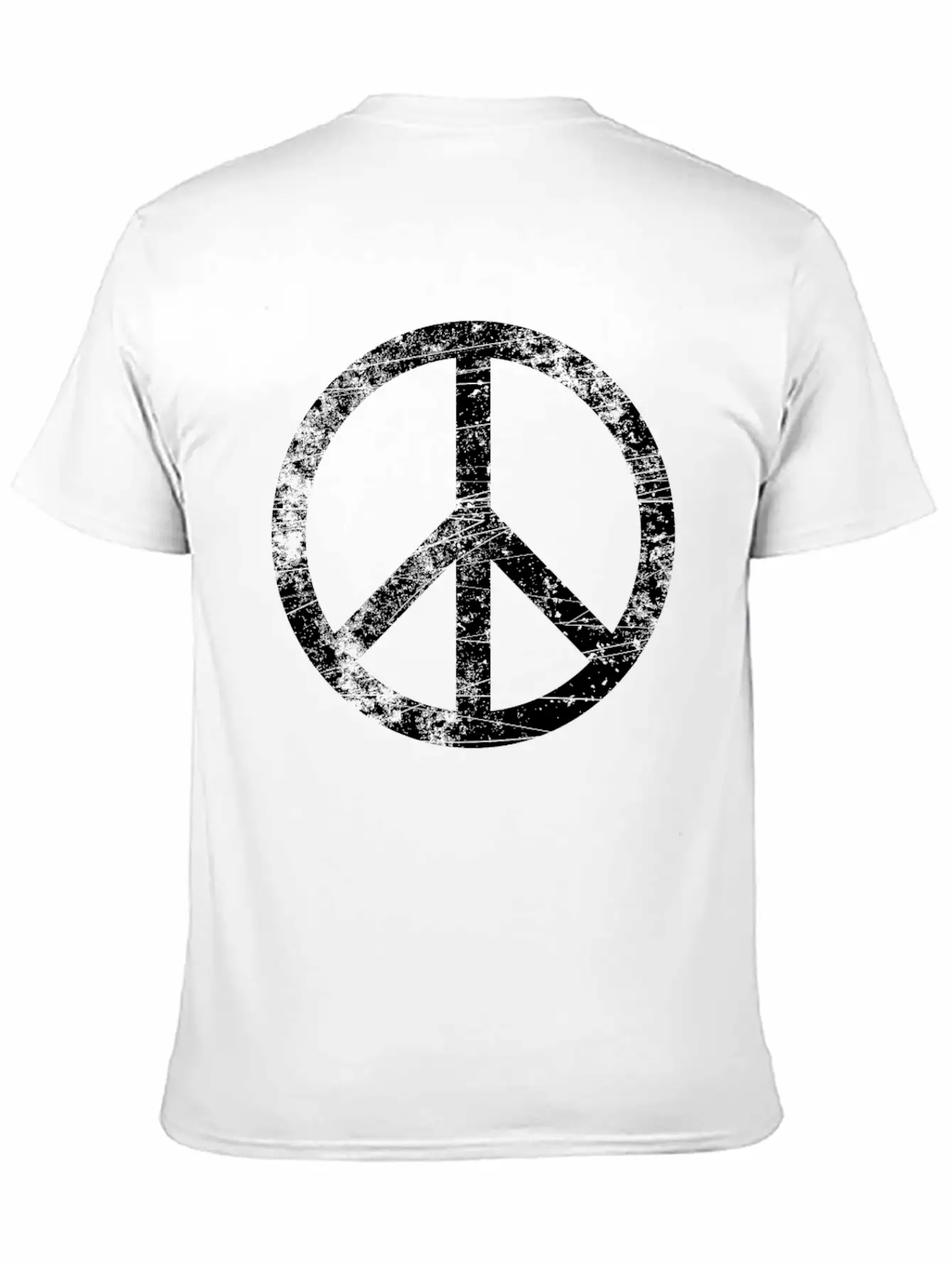 Distressed Peace Sign Retro Vintage Peace Symbol Casual Graphic T-Shirt – Simple And Comfortable Daily Wear