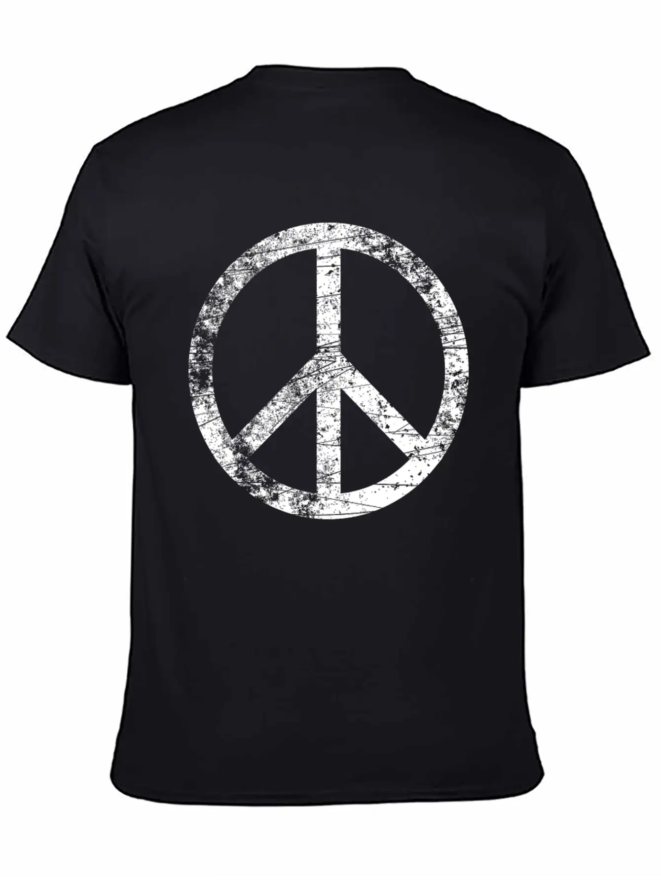 Distressed Peace Sign Retro Vintage Peace Symbol Casual Graphic T-Shirt – Simple And Comfortable Daily Wear