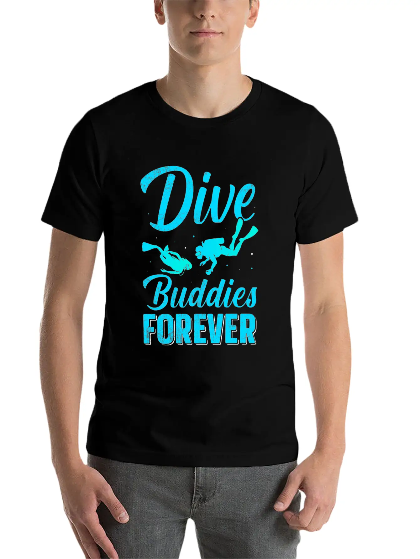 Dive Buddies Forever - Scuba Diving TShirt Essential Cotton Tee For Daily Outfits – Unisex Style