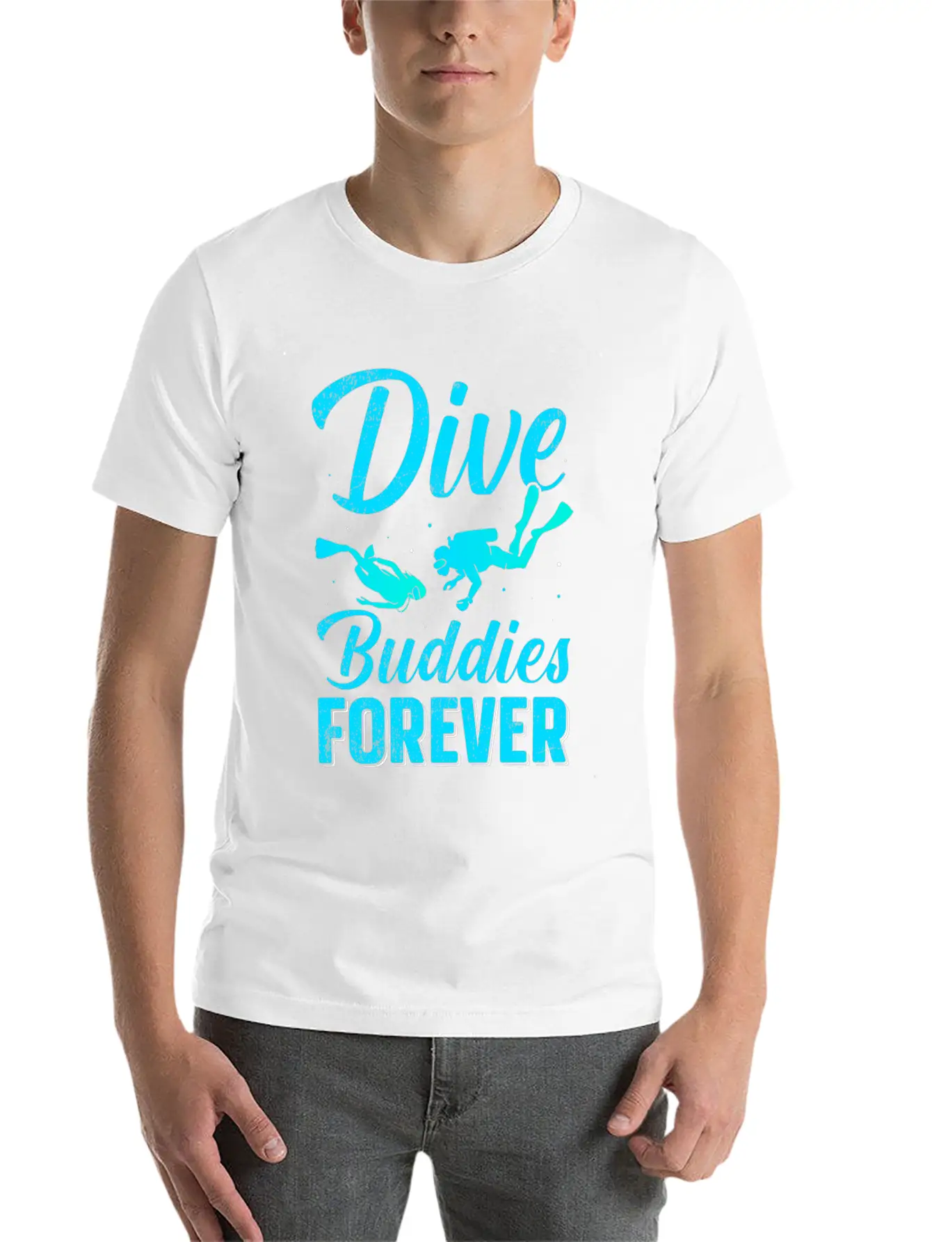 Dive Buddies Forever - Scuba Diving TShirt Essential Cotton Tee For Daily Outfits – Unisex Style
