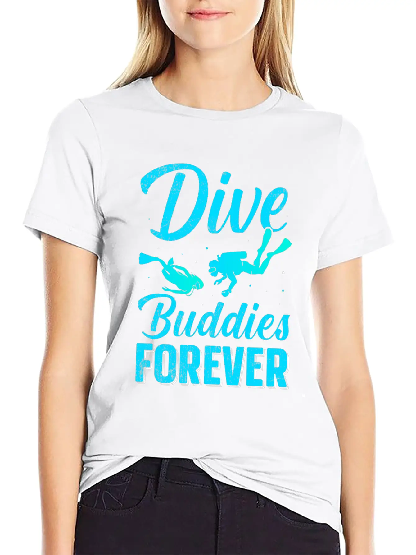 Dive Buddies Forever - Scuba Diving TShirt Essential Cotton Tee For Daily Outfits – Unisex Style