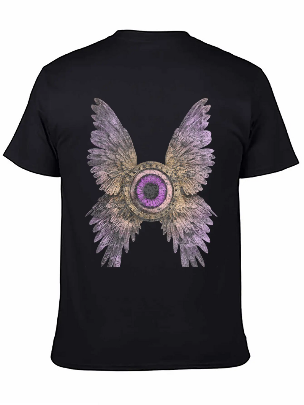 Divine Vision - Celestial Eye & Wings Essential Cotton Tee For Daily Outfits – Unisex Style