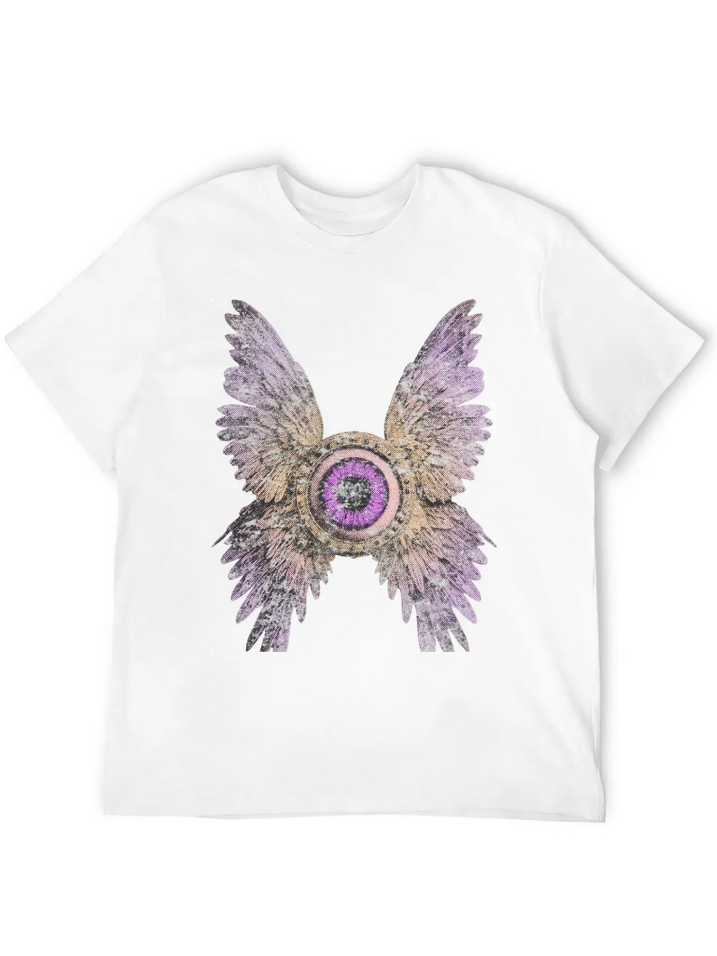 Divine Vision - Celestial Eye & Wings Essential Cotton Tee For Daily Outfits – Unisex Style