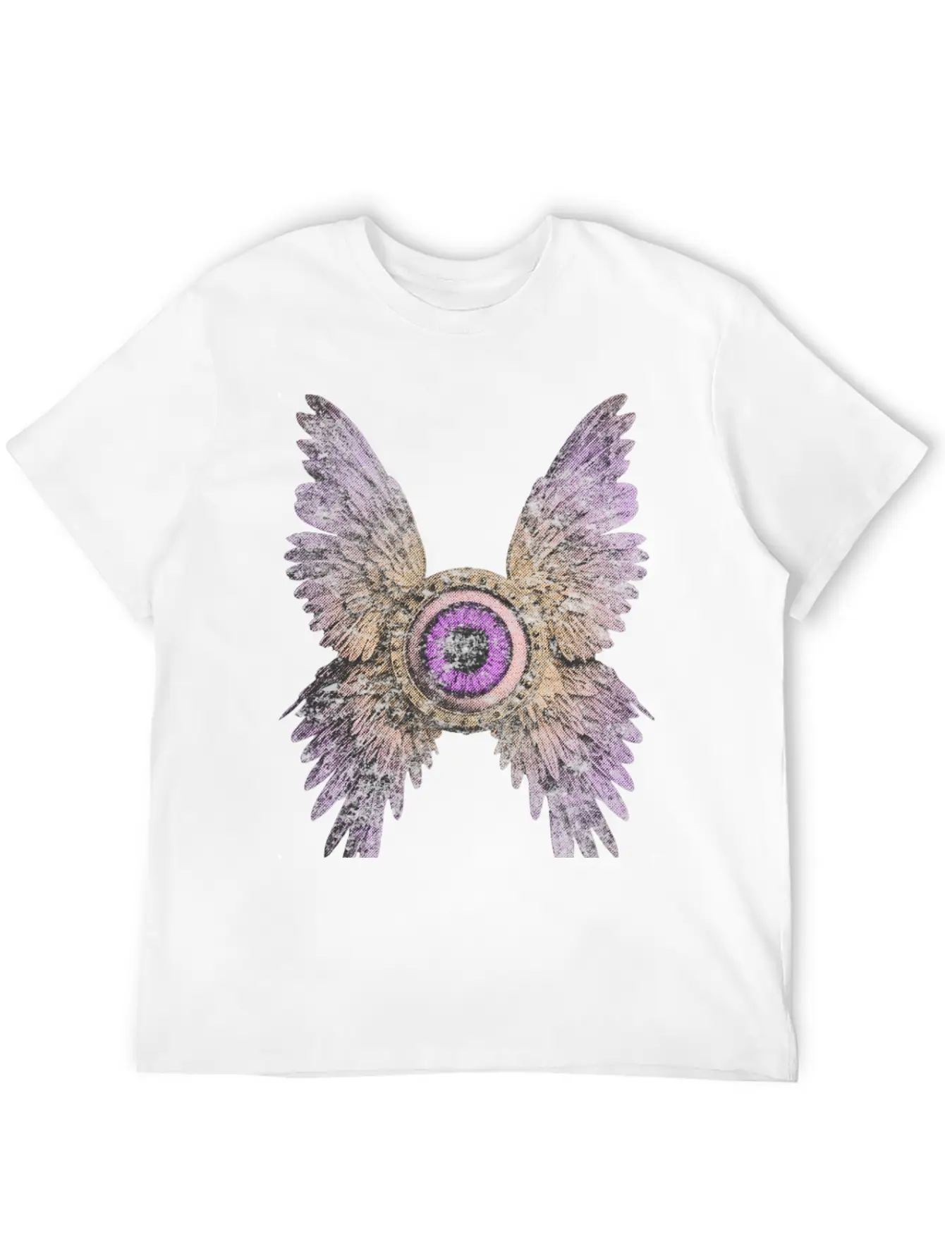 Divine Vision - Celestial Eye & Wings Essential Cotton Tee For Daily Outfits – Unisex Style