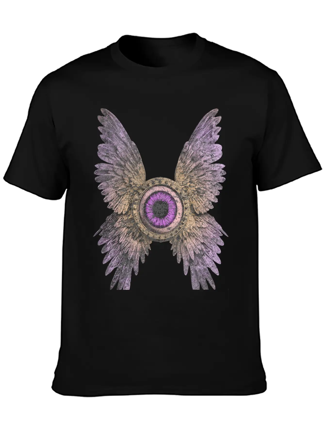 Divine Vision - Celestial Eye & Wings Essential Cotton Tee For Daily Outfits – Unisex Style