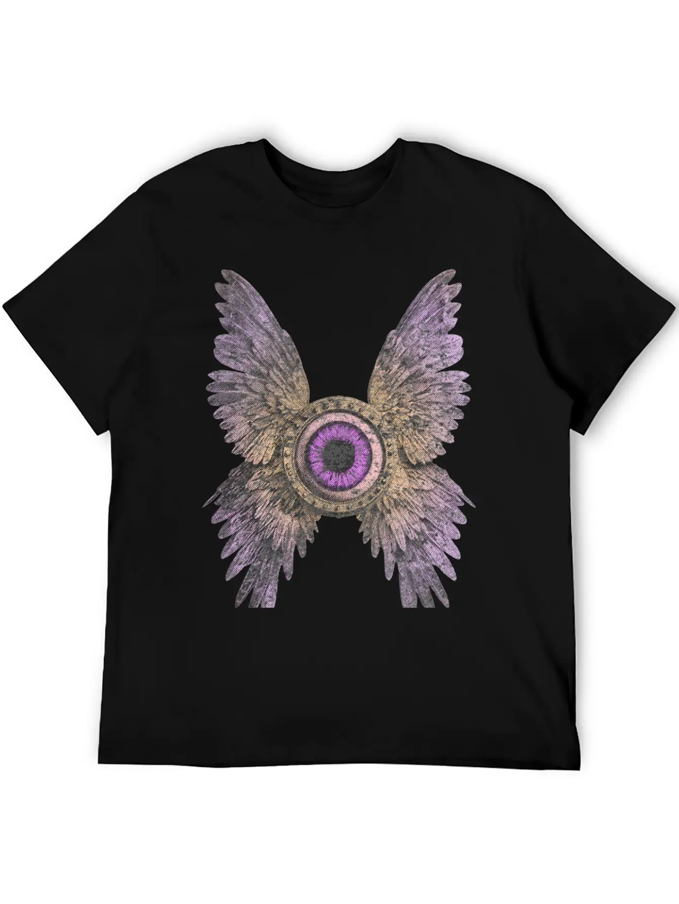 Divine Vision - Celestial Eye & Wings Essential Cotton Tee For Daily Outfits – Unisex Style