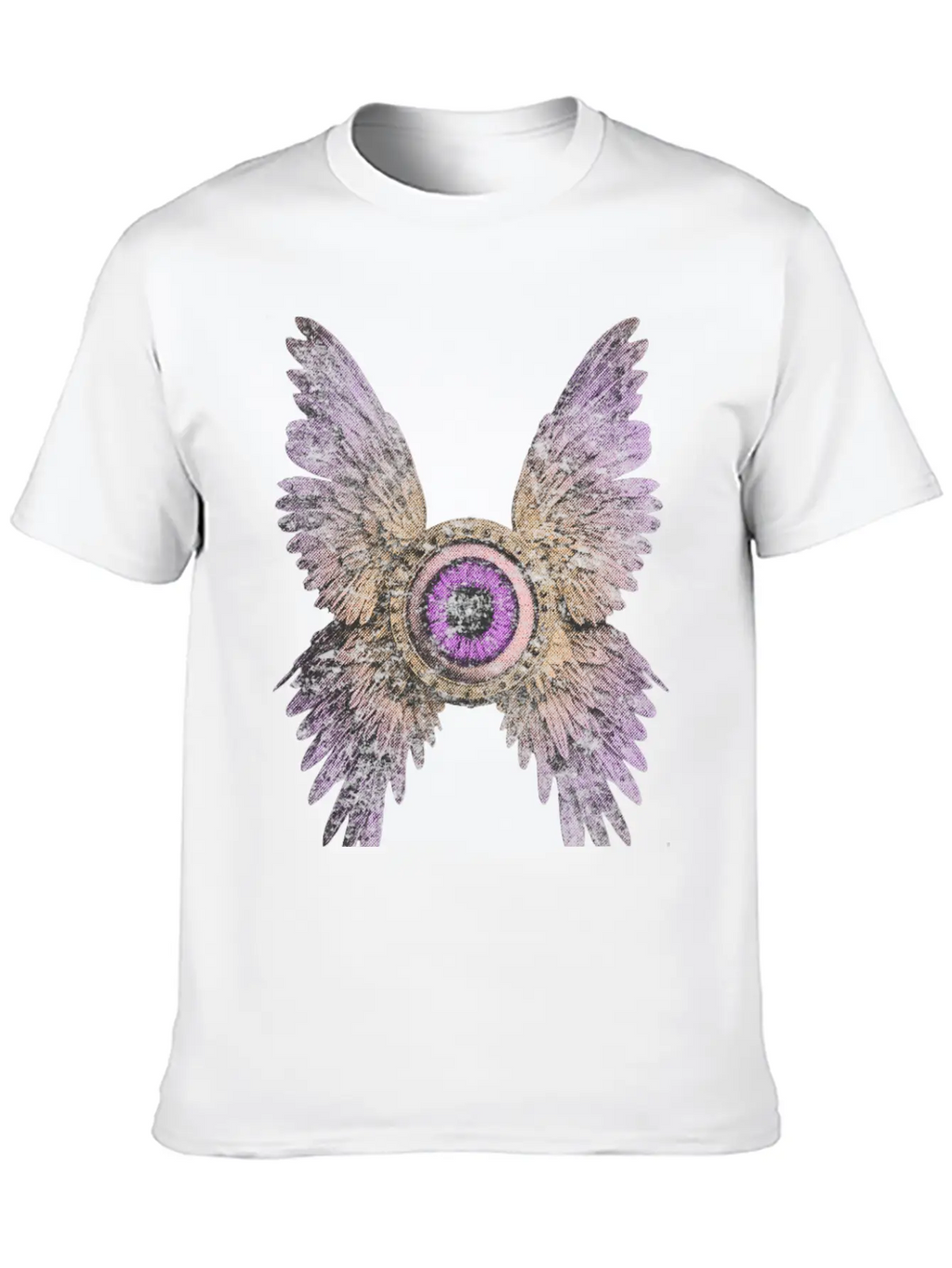 Divine Vision - Celestial Eye & Wings Essential Cotton Tee For Daily Outfits – Unisex Style