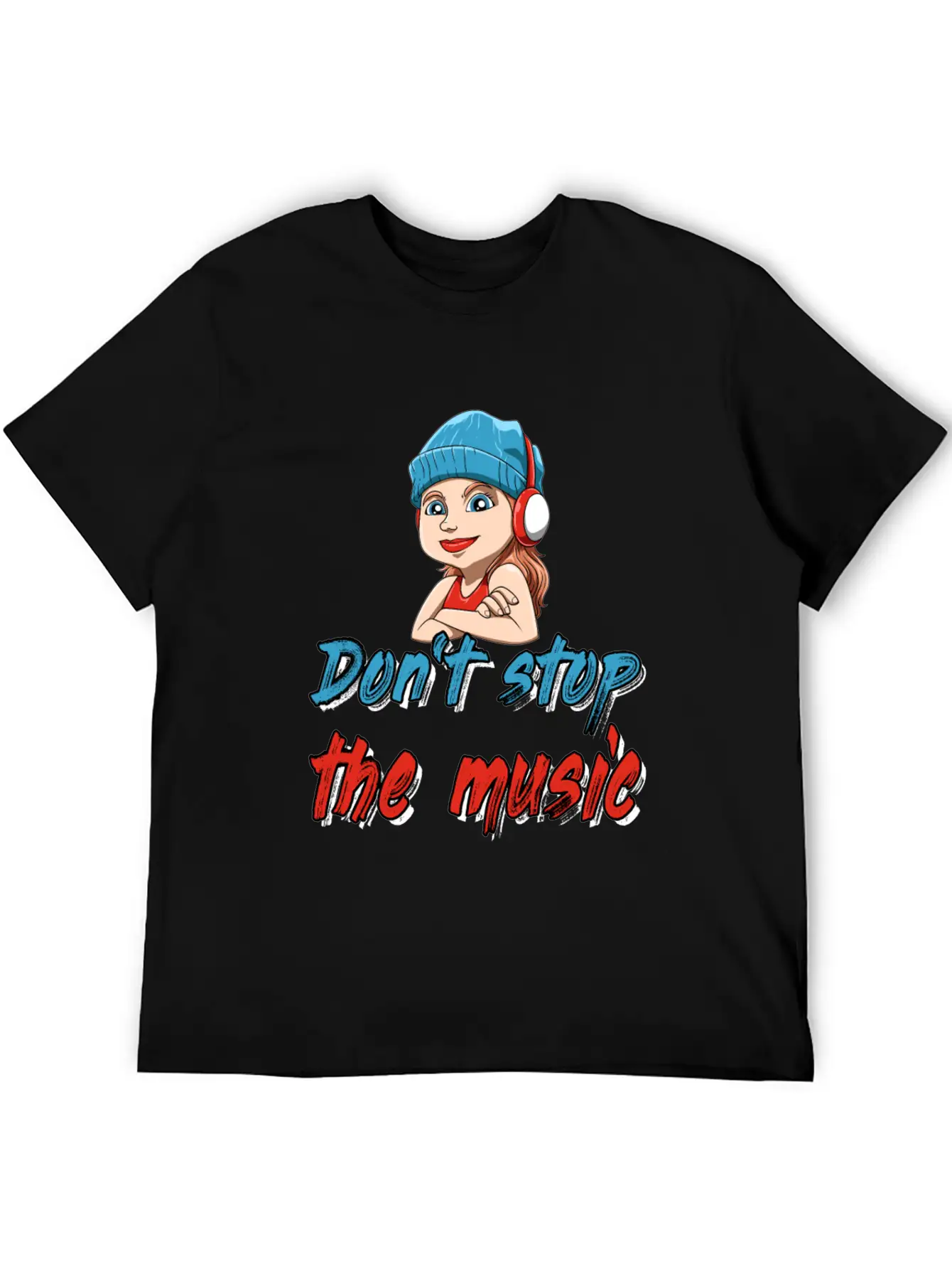 DJ Girl Headphones Music Stylish Everyday T-Shirt – Unisex Basic Cotton Tee