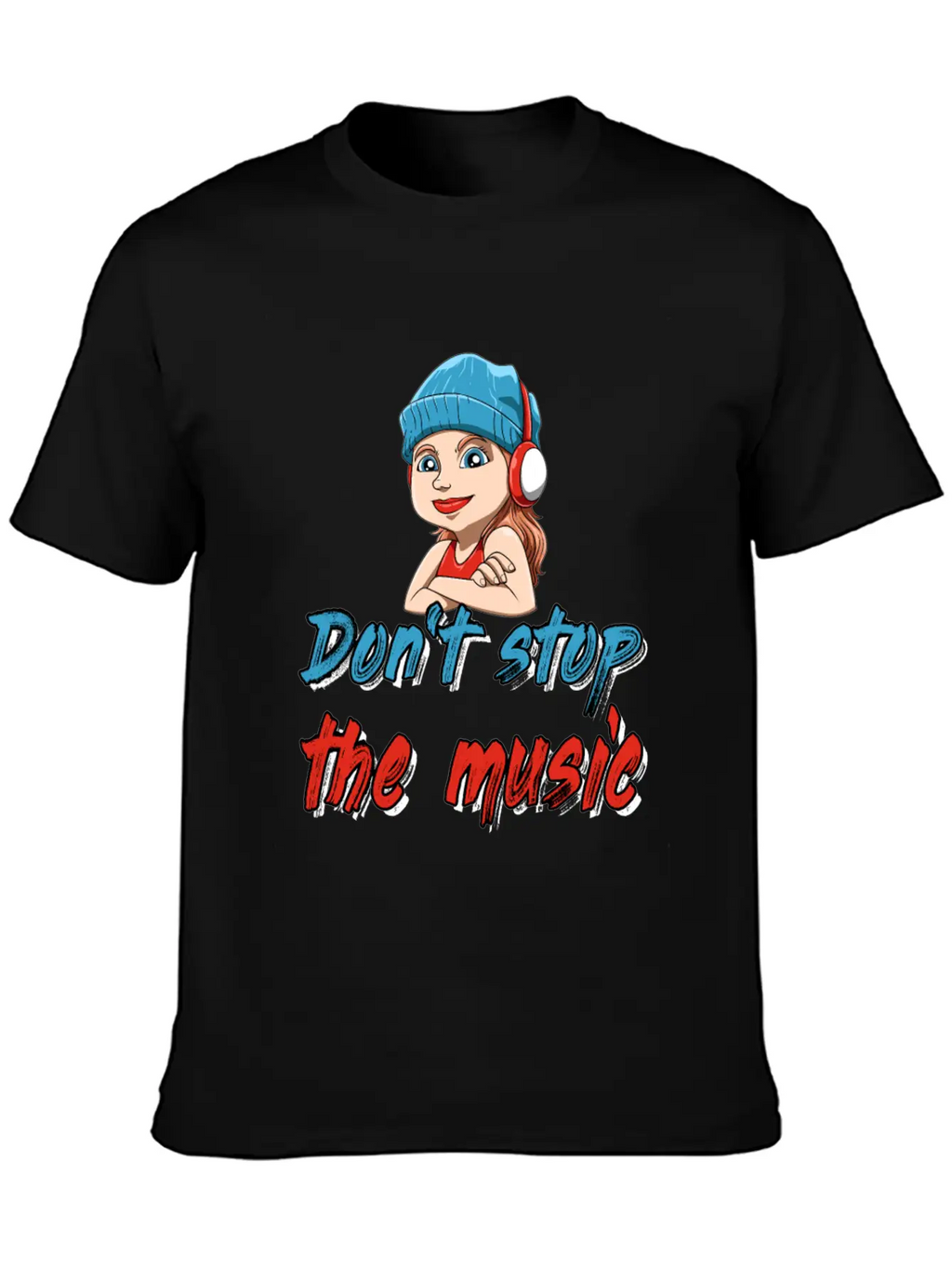 DJ Girl Headphones Music Stylish Everyday T-Shirt – Unisex Basic Cotton Tee