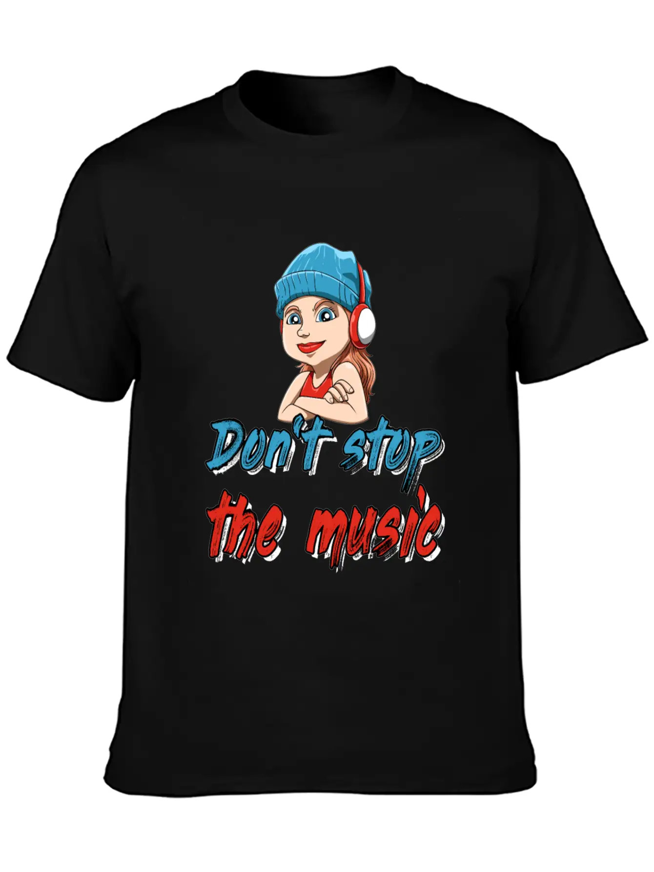 DJ Girl Headphones Music Stylish Everyday T-Shirt – Unisex Basic Cotton Tee