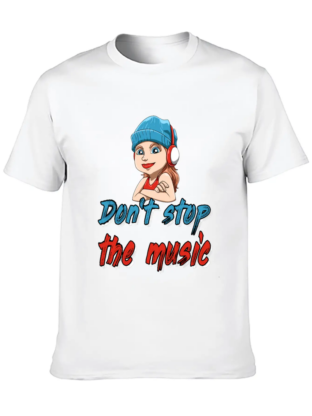DJ Girl Headphones Music Stylish Everyday T-Shirt – Unisex Basic Cotton Tee