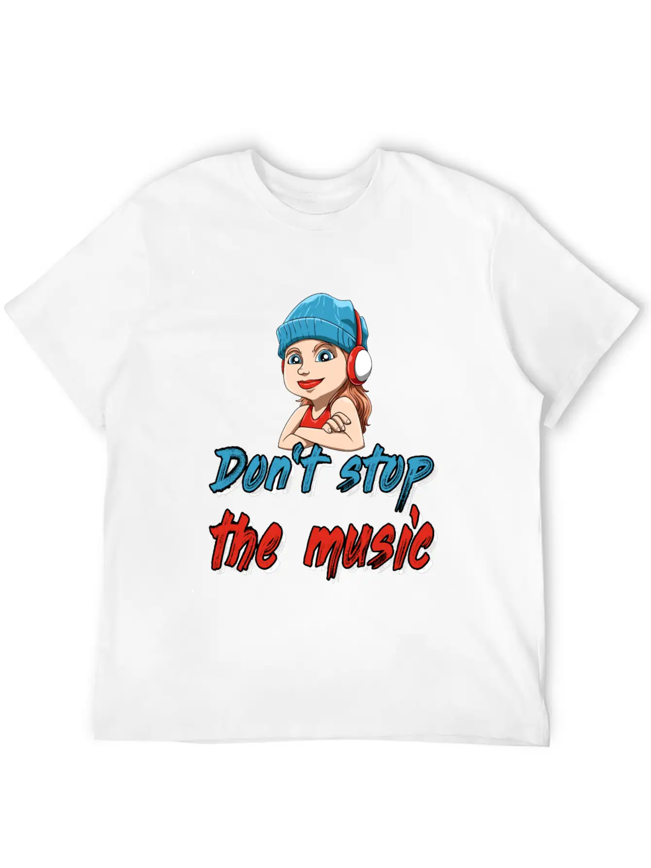 DJ Girl Headphones Music Stylish Everyday T-Shirt – Unisex Basic Cotton Tee