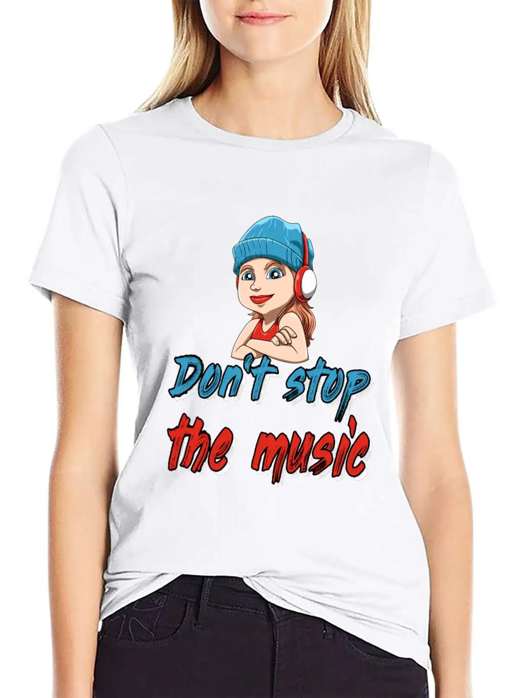 DJ Girl Headphones Music Stylish Everyday T-Shirt – Unisex Basic Cotton Tee